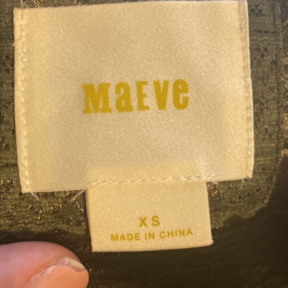 Like New Anthropologie Maeve Olive Green Slip Dress - Picture 6 of 8